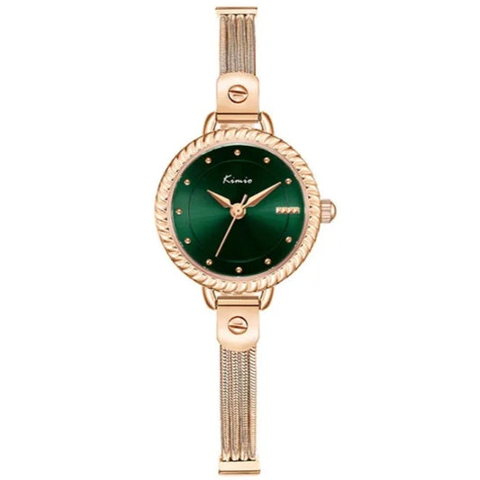 Fashion Women's Watch with Waterproof Luxury Green Dial, Casual Bracelet Wristwatch - Ideal Gift for Women