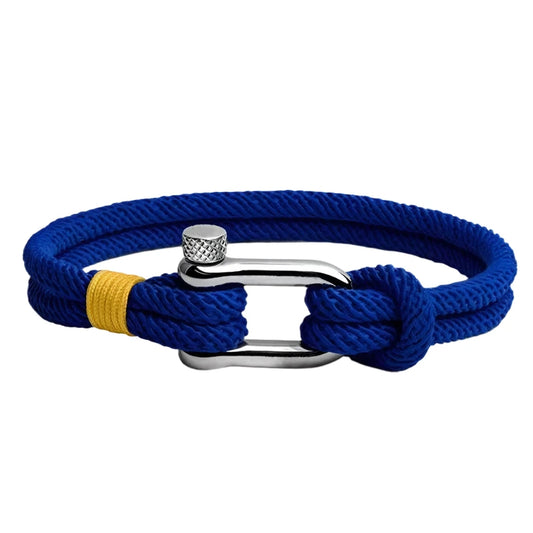 Men's Ukraine Flag Bracelet – Yellow & Blue Woven Rope Design | National Pride Couple's Jewelry