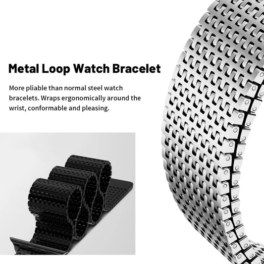 Magnetic Milanese Loop for Apple Watch Ultra & iWatch Series 3-8, SE in Various Sizes