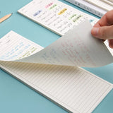 2 Sets of Non-Sticky Long Notepads: Simple Memo Pads for Writing Notes in School or Office, Sized 9x25cm