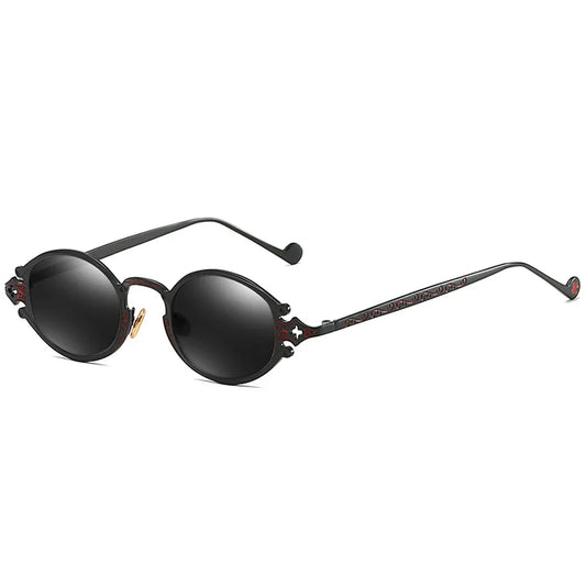 Women's Fashionable Metal Steampunk Sunglasses - Round Vintage Glasses of High Quality