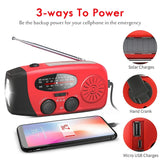 Portable Multifunctional Radio: Hand-Cranked and Solar-Powered, FM/AM/WB NOAA Weather Radio, Emergency LED Flashlight, and Power Bank