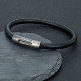 Men's Retro Leather Bracelet – Simple Black & Brown Design with Stainless Steel Buckle | Punk Rock Jewelry Gift