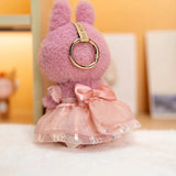 Labubu Doll Sequined Gauze Dress Set – 7 Color Options with Bow Detail for 17cm Plush Dolls, Dress-Up Accessories for Stylish Displays