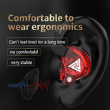 QKZ AK6 In-Ear Earphones: 6 Dynamic Driver Unit Headphone with Mic, Stereo Sports HIFI Subwoofer Headset, Monitor Earbuds