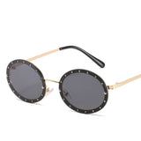 Women's Vintage Frameless Diamond Oval Sunglasses - Small size suitable for women, and fashionable flat-top shades ideal for men, presenting stylish eyewear