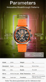 MEGIR Luxury Big Dial Sports Watch for Men: Silicone Strap, Luminous Quartz