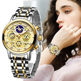 LIGE Luxury Women's Waterproof Quartz Watch: Stainless Steel, Fashionable Gift with Box