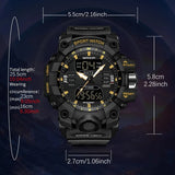 Men's Dual Display Quartz Digital Watch - TPU Strap, Big Dial, Countdown Timer, and Complete Calendar Wristwatch