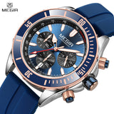 MEGIR Men's Chronograph Watch: Quartz Military, Waterproof, Calendar, Business Casual Wristwatch