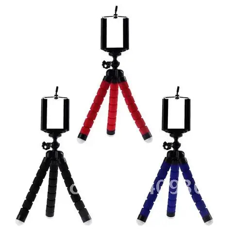 Flexible Octopus Tripod Bracket Holder with Smartphone Clip Monopod Stand, Compatible with all Mobile Phones