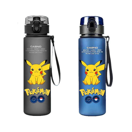 560ML Pokemon Pikachu Water Bottle: Portable, Large Capacity, Cartoon Design for Kids, Ideal for Outdoor Sports