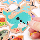 Montessori Wooden Children Fishing Toy: Interactive Educational Game for Children to Learn about Marine Life - Encourages Parent-Child Bonding