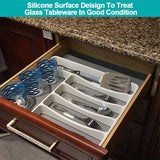 Plastic 6 Compartment Silverware Drawer Organizer Non Slip Utensil Tray Narrow Kitchen Cutlery Tray Drawer Organizers