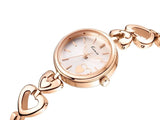 Love Heart Bracelet Dress Watch for Women - Quartz Movement from Japan, Alloy Shell with Stainless Steel Ladies Wristwatch