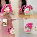 3D DIY Long Braids Snot Girl Silicone Case for iPhone 11-15 Pro Max, XS, XR - Cute Cartoon Protection.