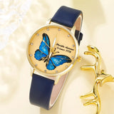 Women's Fashion Quartz Watch Set: Includes One Watch with Butterfly Dial and Accessories, Luxury Brand Design, Simple Yet Elegant