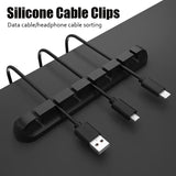 Silicone Cable Winder: USB Cable Organizer for Desktop Tidy Management, Includes Clips and Holder for Mouse and Headphone Wires