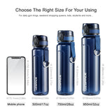 UZSPACE Sports Water BPA-Free Bottle: Portable and Leakproof Shaker Plastic Bottle, Eco-friendly Design, Ideal for Outdoor Travel