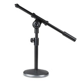 Broadcast Studio Condenser Microphone Holder - Adjustable Metal Base Karaoke Microphone Stand with Boom Arm, Compatible with 3/8" and 5/8" Connections