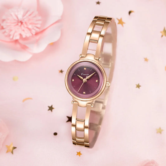 Stylish Women's Alloy Bracelet Watches - Waterproof Dress Watch for Ladies, Rose Gold Quartz Wristwatch for Casual and Dress Occasions