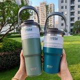 Stainless Steel Thermal Vacuum Mug: Available in 600ml, 750ml, and 900ml, Non-slip and Leak-Proof, Perfect for Coffee, Milk Tea, and Water