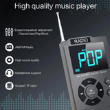 AM/FM Radio with MP3 Support, TF Card Slot for Expansion, EQ Adjustment, Telescopic Antenna, USB-C Fast Charging, Real-time Power Display