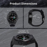 Stainless Steel Case for Samsung Watch 5 Pro 4 - Modification Kit for Galaxy Watch4 Classic 46mm with Rubber Strap