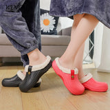 Winter Plush Waterproof Slippers: Warm Eva Fur Clogs for Men and Women