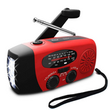 Portable Multifunctional Radio: Hand-Cranked and Solar-Powered, FM/AM/WB NOAA Weather Radio, Emergency LED Flashlight, and Power Bank