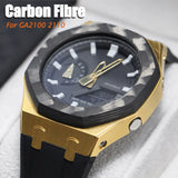 Luxury Carbon Fiber Casioak Mod: GA2100/2110 with Rubber Band & Butterfly Buckle