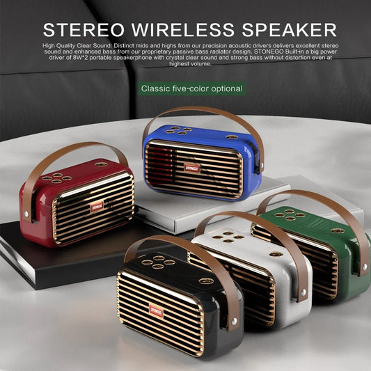 High-Quality Stereo Bluetooth Speaker, Enhanced Bass and Treble, TWS Bluetooth 5.0, Supports TF Card, USB, and AUX Audio Input