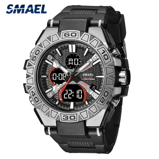 Men's Digital Sports Watch - Army Military Style, Waterproof, Dual Display Chronograph Wristwatch