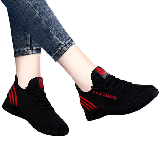 Women’s Lace-Up Platform Sneakers – Breathable Mesh Casual Shoes, Soft and Comfortable Fashion Tenis Feminino