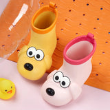 Children's Waterproof Rain Boots – Soft-Sole Medium Shoes with Non-Slip Design and Adorable Cartoon Dog Print for All Seasons and Outdoor Use