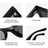 Women's Small Square Polarized Sunglasses: Fashionable Retro Punk Hip Hop Sun Glasses for Women, Luxury Anti-Glare Driving Shades with UV400 Protection