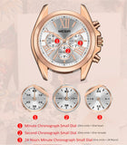 MEGIR Women's Luxury Watch: Elegant Leather Wristwatch, Waterproof Quartz,