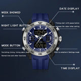 Men’s Military Digital Watch – Large Dial Waterproof Quartz Wristwatch with Dual Display and Silicone Strap