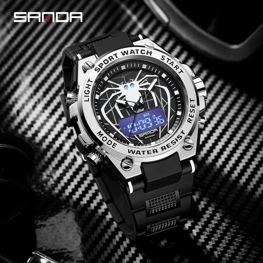 Men’s Luxury Sports Watch – Silicone Strap Quartz LED Digital Wristwatch, Casual and Waterproof