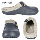 Winter Plush Waterproof Slippers: Warm Eva Fur Clogs for Men and Women