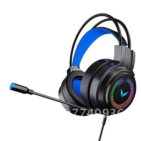 LED-Lit Wired Gaming Headset for Computer, Mobile Phones, and PS4 - Surround Sound Gamer Headphones with Microphone, Ideal for Laptop Gaming