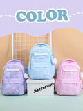 Charming Light-Colored School Backpack - Spacious Book Bag for Children - Girls' Travel Shoulder Bag - Elementary Student Backpack with Ample Capacity