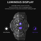 Men's Dual Display Sports Watch – Military Dual Display Waterproof Quartz Wristwatch with Fashionable Analog and Digital Date Functions