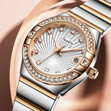 LIGE Luxury Women's Watch: Fashionable Date Waterproof Dress Bracelet, Rose Gold Stainless Steel, Gift Box Included