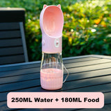 Portable Dog Water Bottle with Food Cup: Ideal for Small and Large Dogs, Cats, Perfect for Outdoor Walking