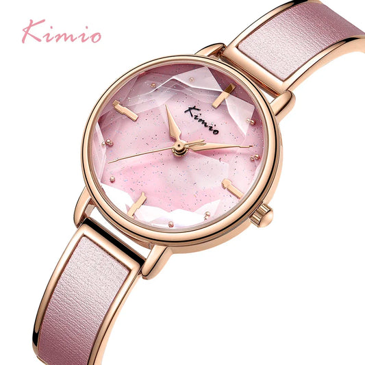 Luxury Women's Quartz Watch with Leather Bracelet - Casual Waterproof Dress Wristwatch, Ideal Gift