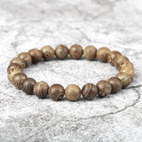 Men's Natural Wooden Buddhist Beads Bracelet – Elastic Rope Prayer & Reiki Wristband | Buddha Lover Jewelry Gift