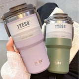 Tyeso Stainless Steel Coffee Cup: Portable Vacuum Thermos Bottle, Insulated Mug for Hot or Cold Drinks