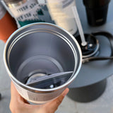 Tyeso Double-Layer Thermal Coffee Cup: Keeps Beverages Hot or Cold, Stainless Steel Double-Drink Car Cup