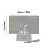 Desktop Small Table Lamp with Acrylic Transparent Luminous Calendar Note Board